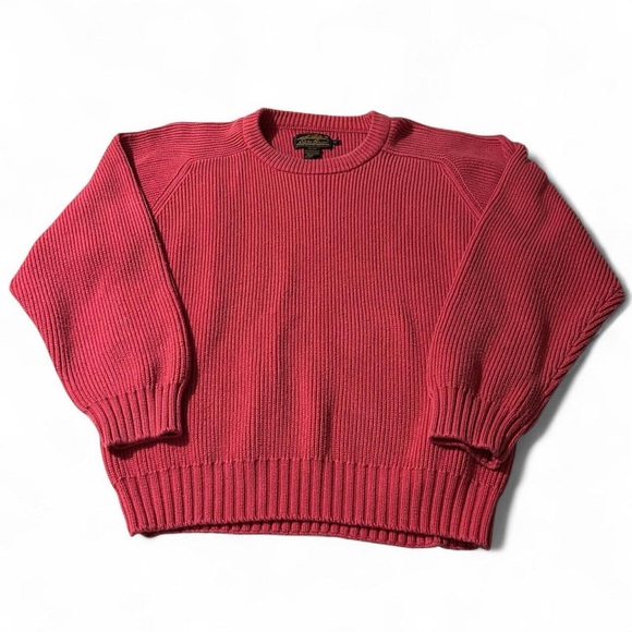 Eddie Bauer Other - Vintage 90s Eddie Bauer Faded Red Knit Fisherman Sweater Size Medium